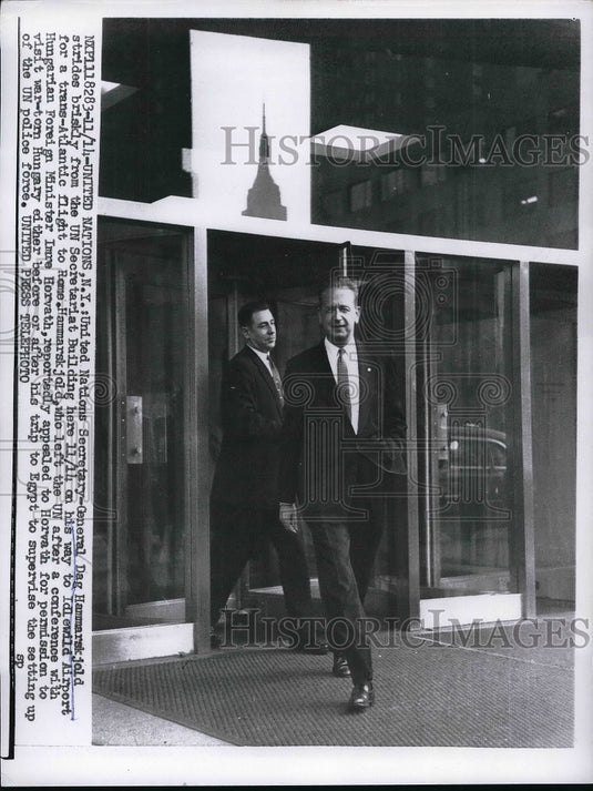 1956 Press Photo U. N. Secretary-General Dag Hammarskjold-Historic Images
