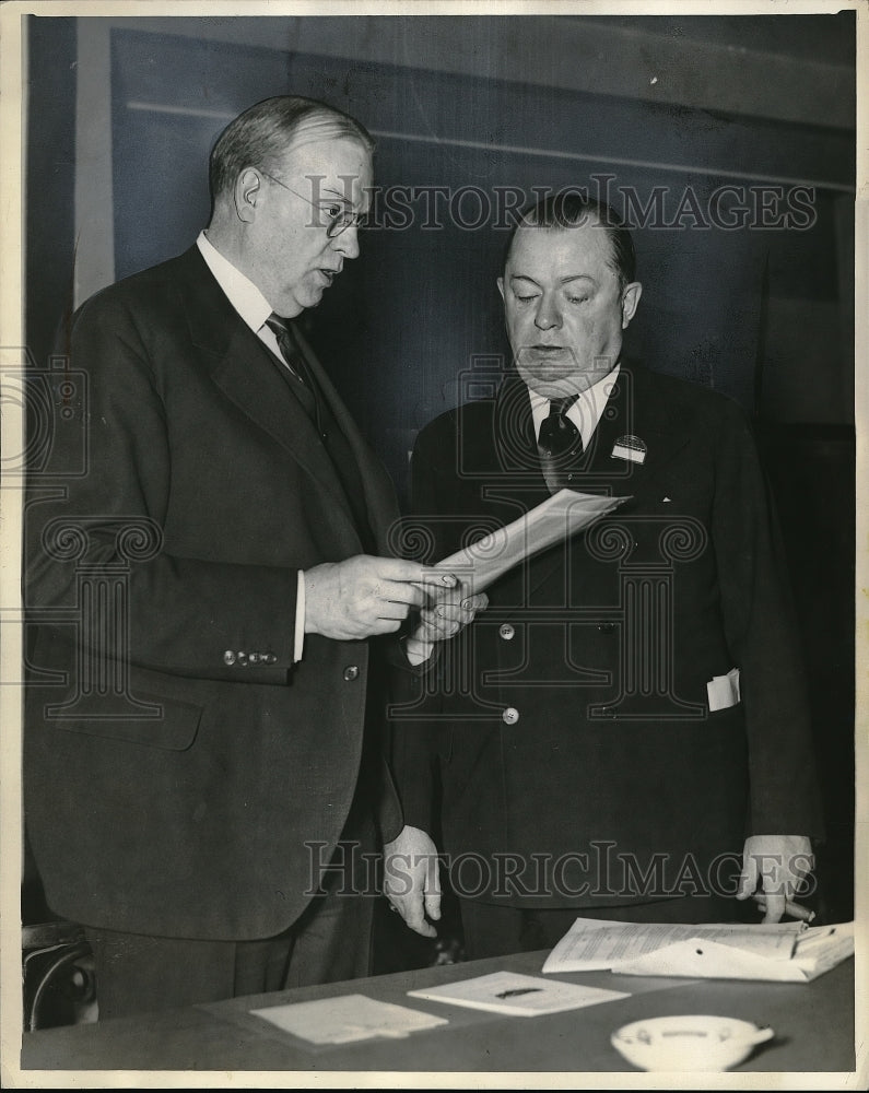 1937 Press Photo Mayor Manfield of Boston &amp; Mayor Davis Wilson of Philadelphia-Historic Images