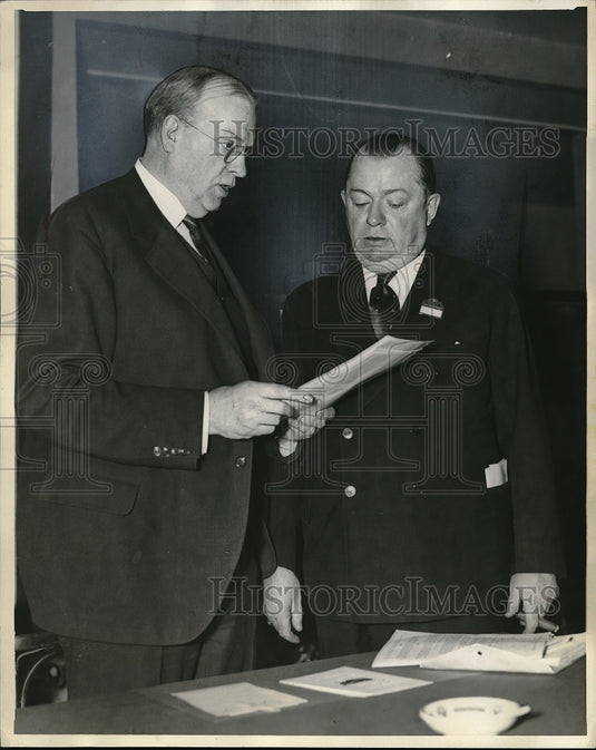 1937 Press Photo Mayor Manfield of Boston & Mayor Davis Wilson of Philadelphia-Historic Images