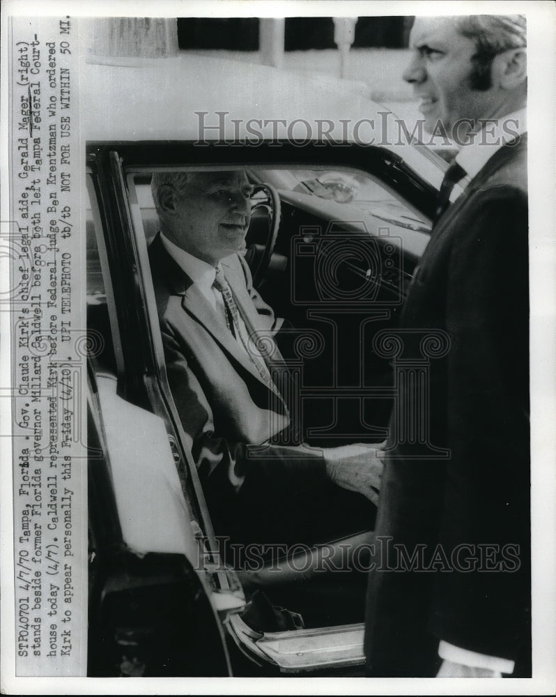 1970 Press Photo Gerald Mager and former Gov Millard Caldwell-Historic Images