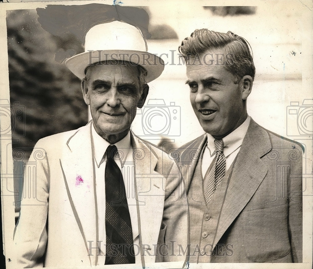 1937 Press Photo Senator Arthur Capper of Kansas, Henry Wallace - Historic Images