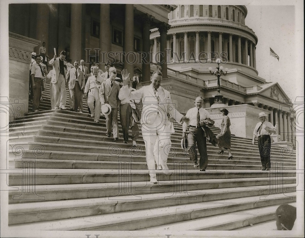 1937 Press Photo Congressmen Leaving the Capitol To Catch Trains in Washington - Historic Images