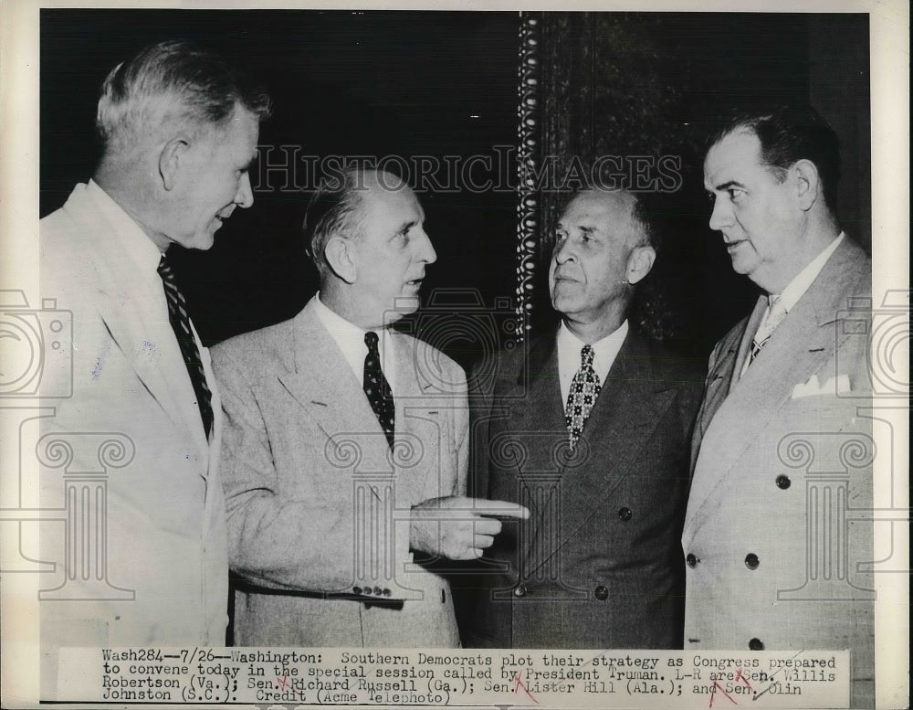 1948 Sen. W. Robertson, Sen. R. Russell, Sen L. Hill, Sen. Johnston - Historic Images