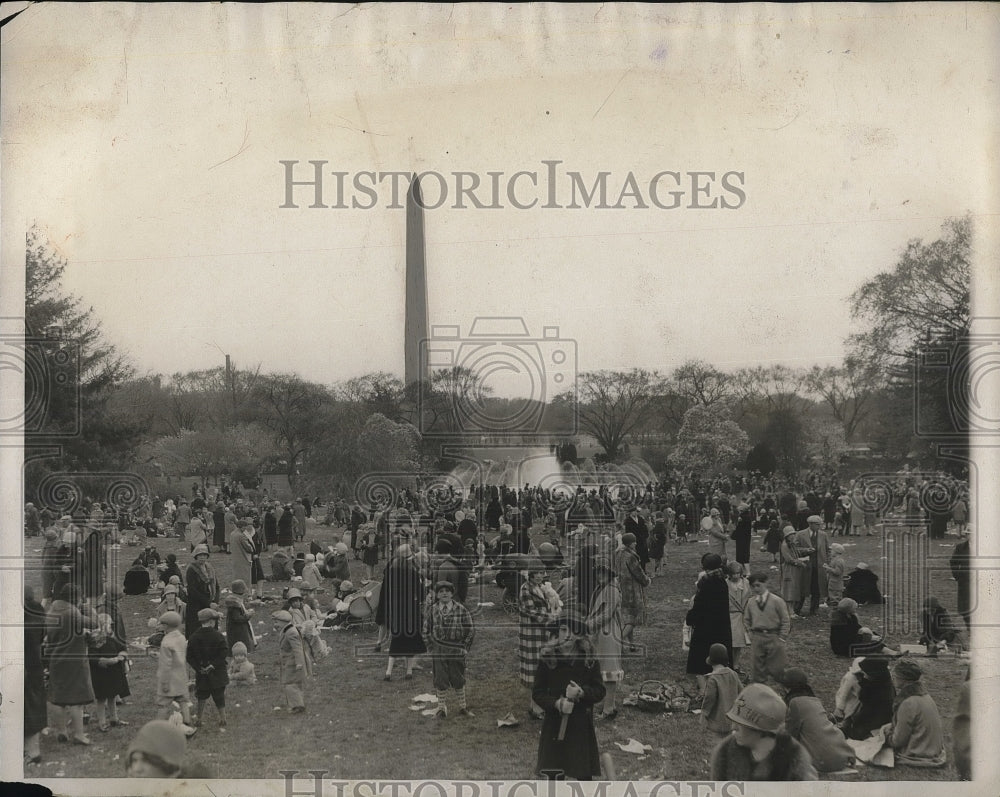 1928 Press Photo Children on White House lawn for Annual Easter Egg Roll - Historic Images