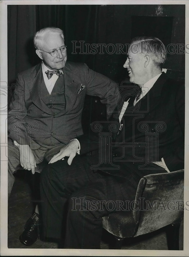 1947 Press Photo Former VP Henry A. Wallace A.P Whitney Brotherhood of Railroad - Historic Images