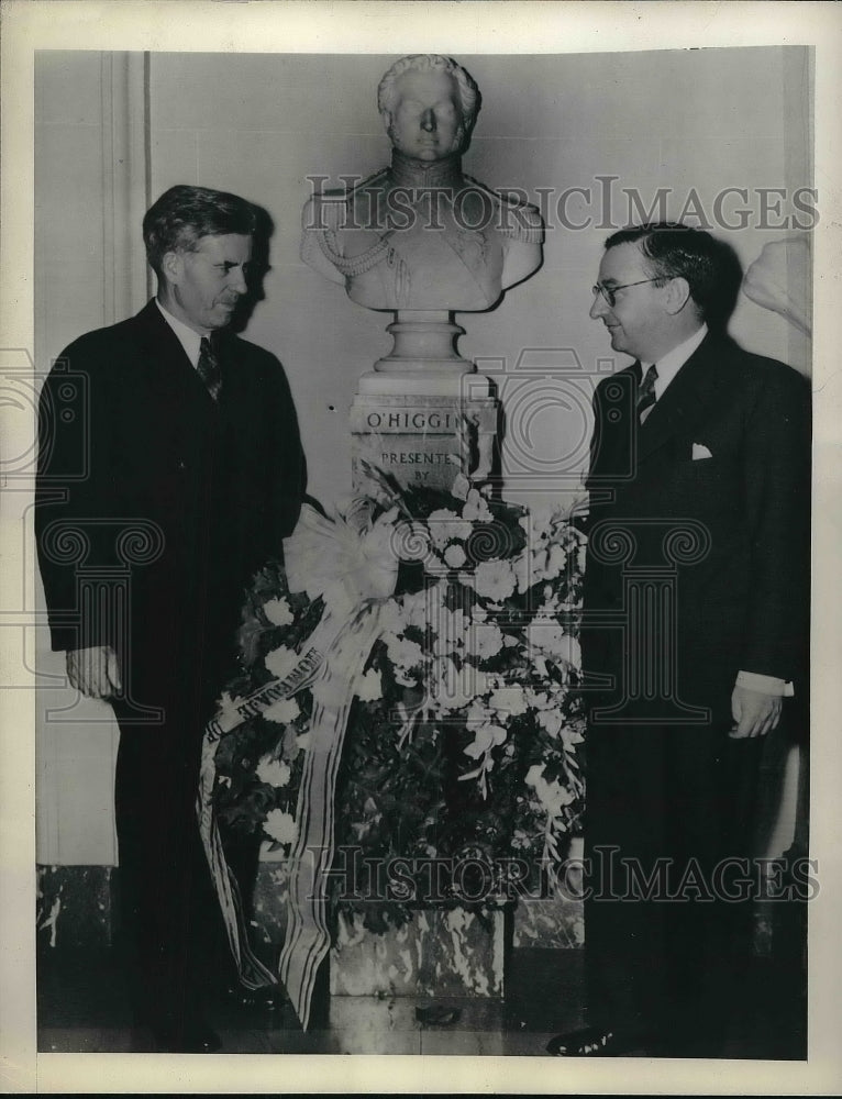 1942 Press Photo Vice President Henry A Wallace Dr. Rodolfo Michels Chilean Amb. - Historic Images