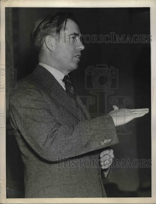 1936 Press Photo Secretary of Agriculture Henry A Wallace in New York - Historic Images