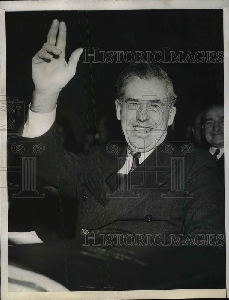 1945 Press Photo Former Vice President Henry Wallace at Senate Commerce meeting-Historic Images