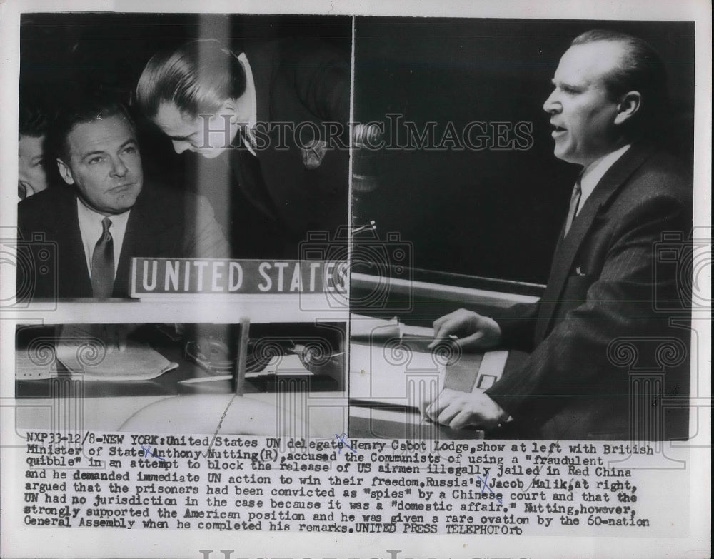 1954 Press Photo US Ambassador to United Nations Henry Cabot Lodge Jr-Historic Images