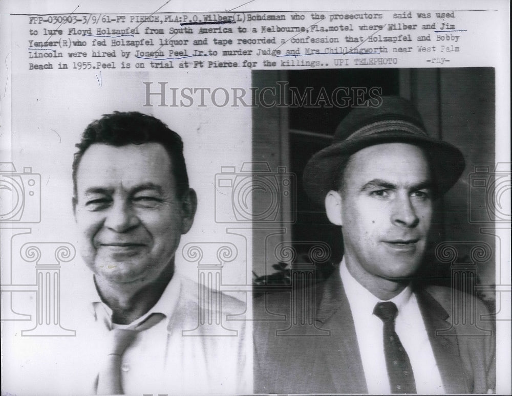 1961 PO Wilber Charged with Murder for Hire of Judge &amp; Mrs Chillings - Historic Images