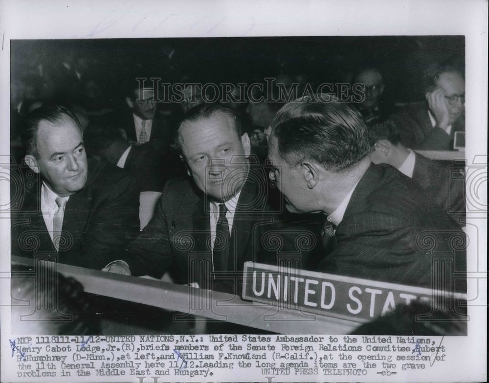 1953 Press Photo US Ambassador to United Nations Henry Cabot Lodge - Historic Images