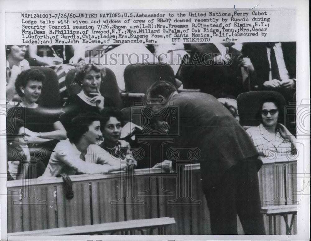 1960 US Amb To UN Henry Lodge Talks To Wives Of Downed BB - Historic Images