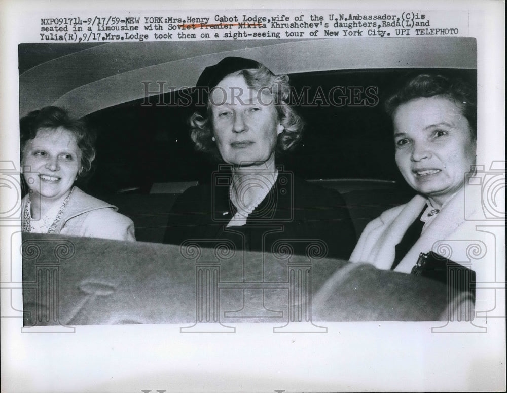 1959 Press Photo Mrs. Henry Cabot Lodge Wife Of Ambassador Henry Cabot Lodge - Historic Images