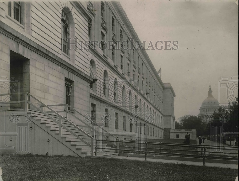 1921 Press Photo Senate Office Building In Washington DC Adorned With Wood Steps - Historic Images
