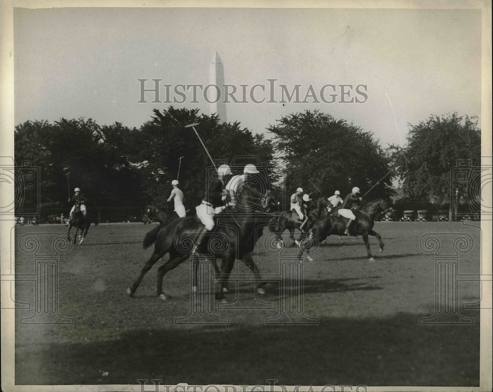1929 Press Photo Third Cavalry vs. War College in Washington Polo Match-Historic Images