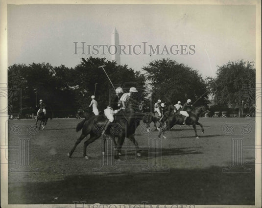 1929 Press Photo Third Cavalry vs. War College in Washington Polo Match-Historic Images
