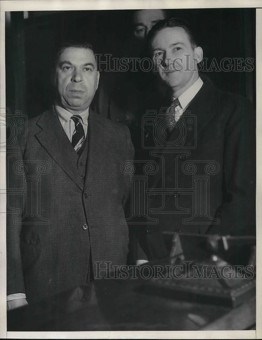 1936 Robert S James & atty Sam Silverman at court in LA, Calif. - Historic Images