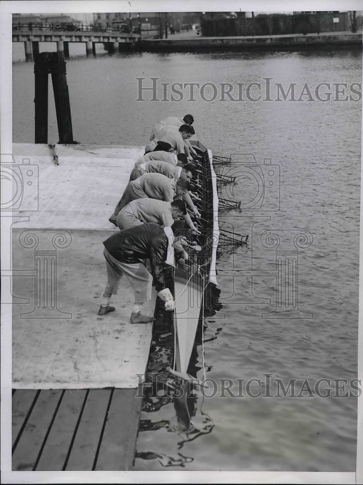 1938 Annapolis, Md US Naval Academy crew ready for a workout-Historic Images