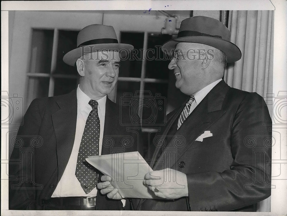 1944 Press Photo CIO President Philip Murray, Henry Kaiser, shipbuilder - Historic Images