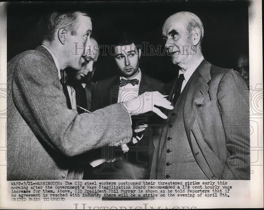 1952 Press Photo CIO President Phil Murray talking to reporters - Historic Images