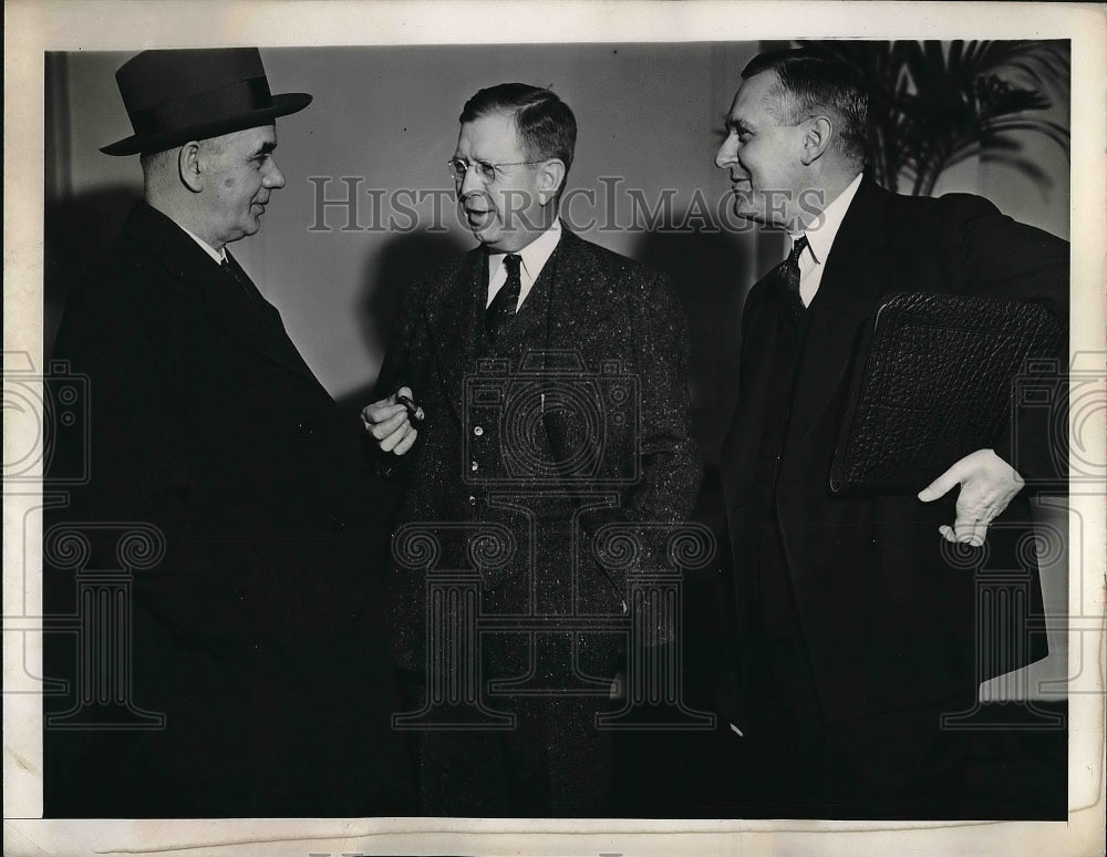 1941 Press Photo Philip Murray, L.T. Putnam, John A. Steelman, Coal Conference - Historic Images