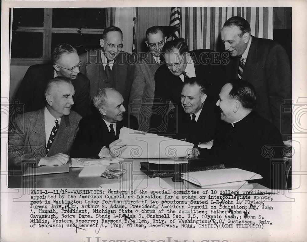 Press Photo Members of Special Committee of 10 College Presidents - neb17331-Historic Images