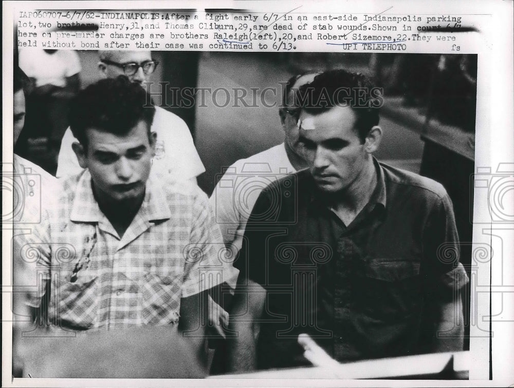 1962 Raleigh &amp; Robert Sizemore In Court On Murder Charges-Historic Images