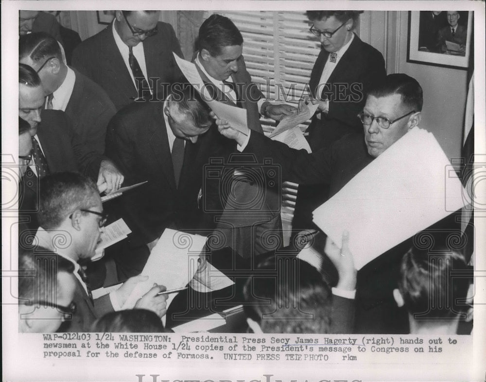 1955 Presidential Press Secretary James Hagerty w/plan for Formosa - Historic Images