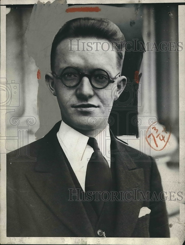 1929 Press Photo Fred Hatrley Youngest Congressman - Historic Images