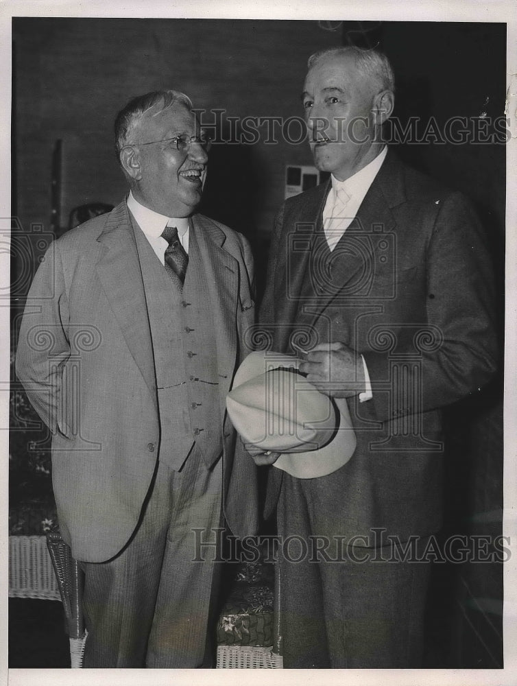 1936 Press Photo John W. Huesserman and Congressman LLoyd Thurston - Historic Images