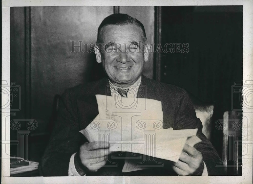 1937 Press Photo Judge Jerimiah T. Mahoney Candidate for Democratic Nomination - Historic Images