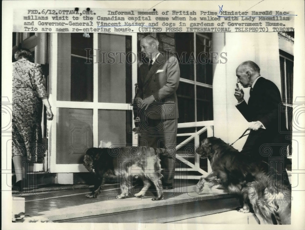 1958 British Prime Minister Harold Macmillans Vincent Massey-Historic Images