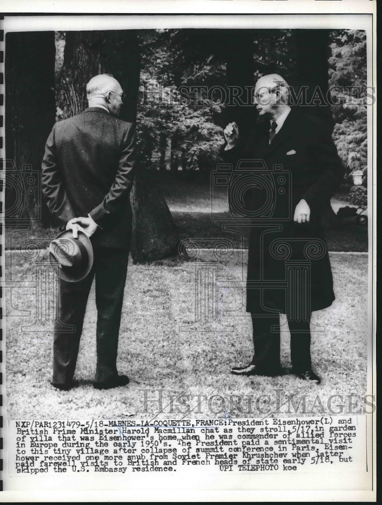 1960 Press Photo President Eisenhower, British P. M. Harold Macmillan - Historic Images