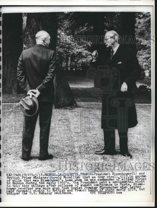 1960 Press Photo President Eisenhower, British P. M. Harold Macmillan - Historic Images