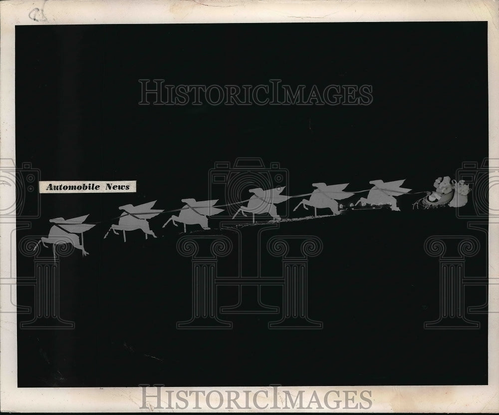 1949 Press Photo 75-foot display on hillside behind Frank C. Elliott Inc. - Historic Images