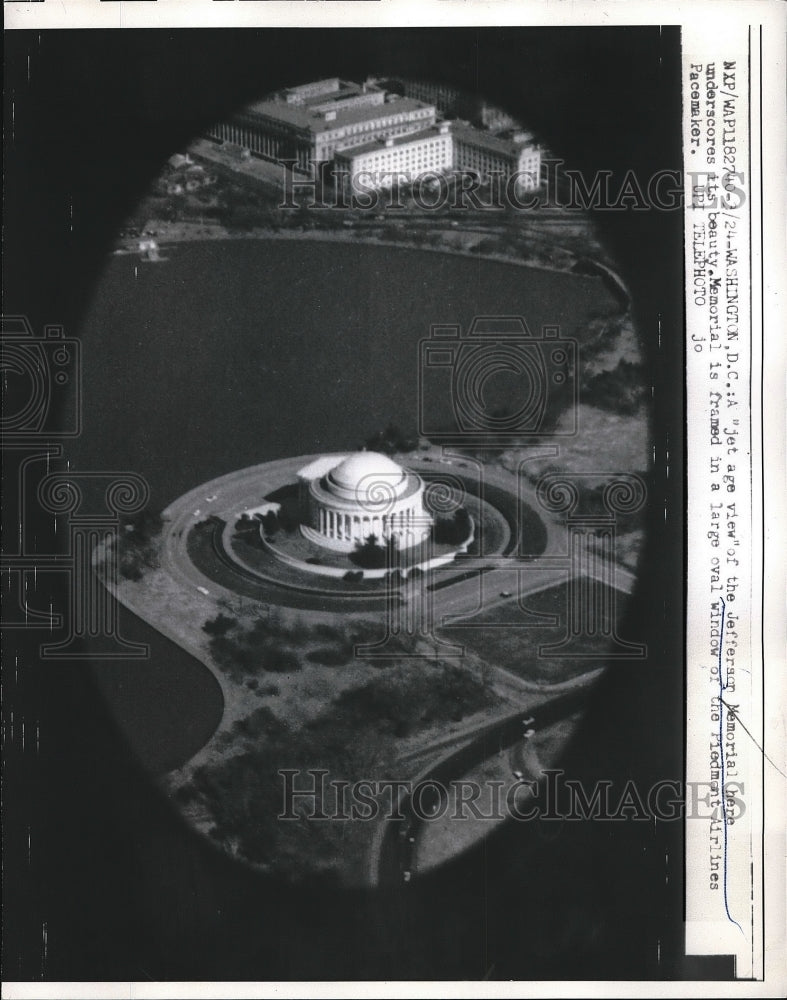 1959 Press Photo Jefferson Memorial From Oval Window of Piedman Airlines Window - Historic Images