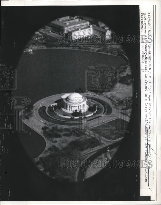 1959 Press Photo Jefferson Memorial From Oval Window of Piedman Airlines Window - Historic Images
