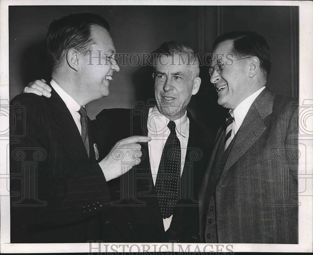 1950 Press Photo Former VP Henry Wallce, B. Baldwin, Former Sen. Elmer Benson-Historic Images