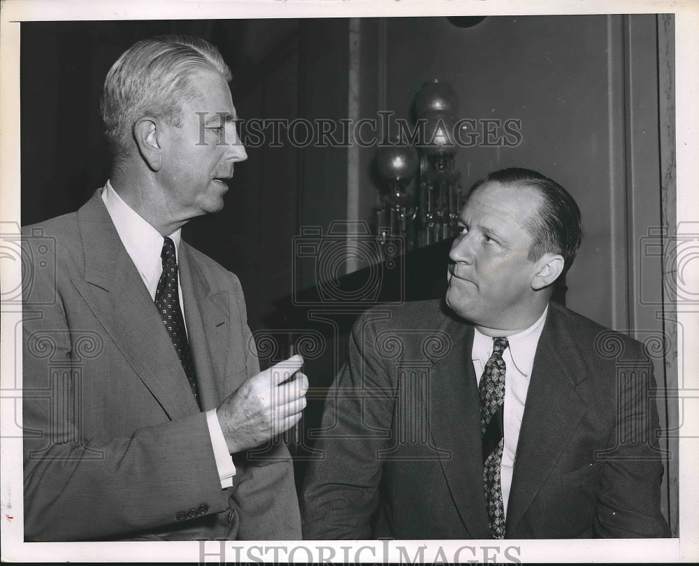 1961 Press Photo Sen. Albert Wedemeyer, Sen. William F. Knowland - neb18402 - Historic Images