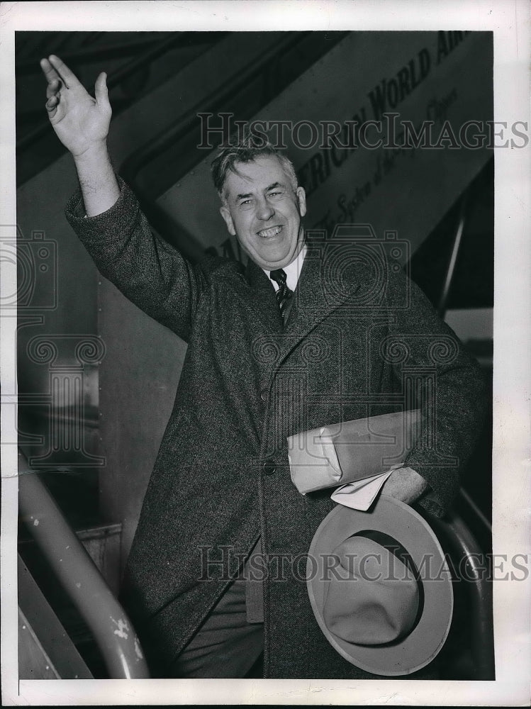 1947 Press Photo Vice President Secretary Labor Henry Wallace Europe Trip - Historic Images