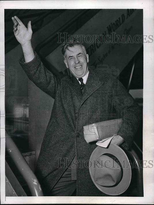 1947 Press Photo Vice President Secretary Labor Henry Wallace Europe Trip - Historic Images