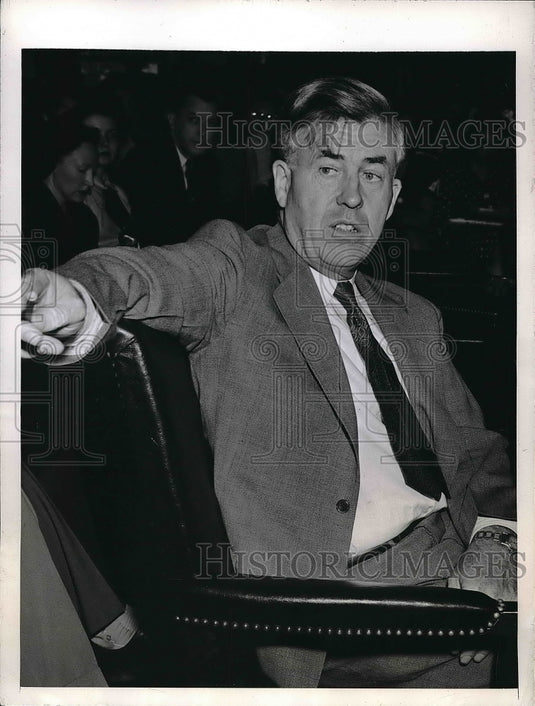 1945 Press Photo Secretary Commerce Henry Wallace Testifies Senate Banking Comm. - Historic Images
