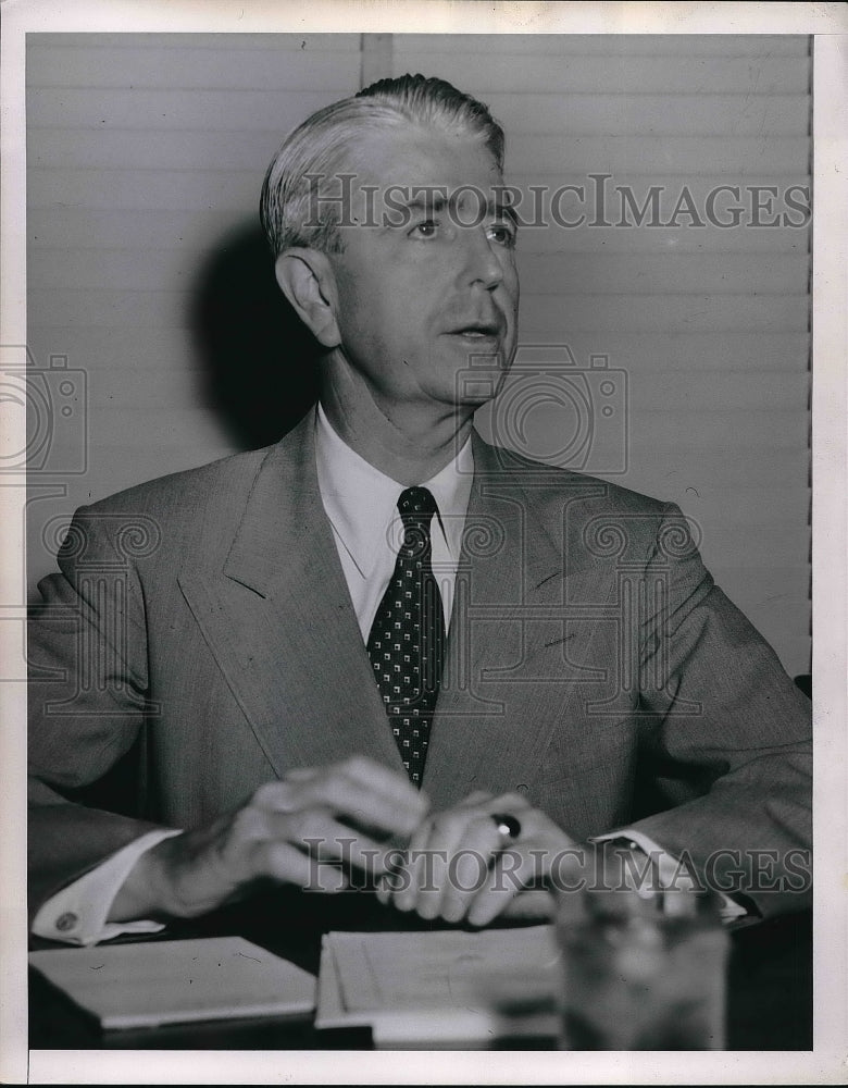 1951 Press Photo Lt Gen Albert Wedemeyer Testifies MacArthur Hearing Washington - Historic Images