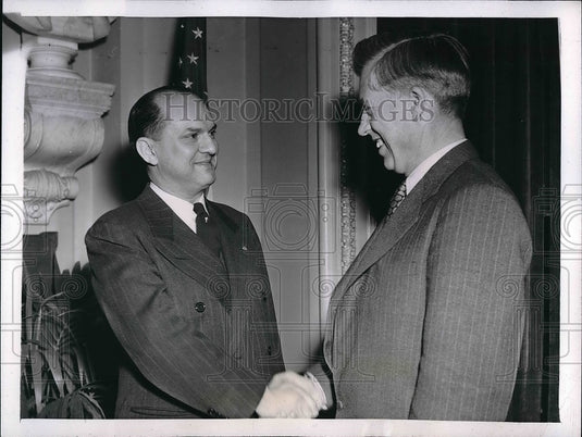 1944 Press Photo Vice President Henry Wallace & Samuel D. Jackson In Washington - Historic Images