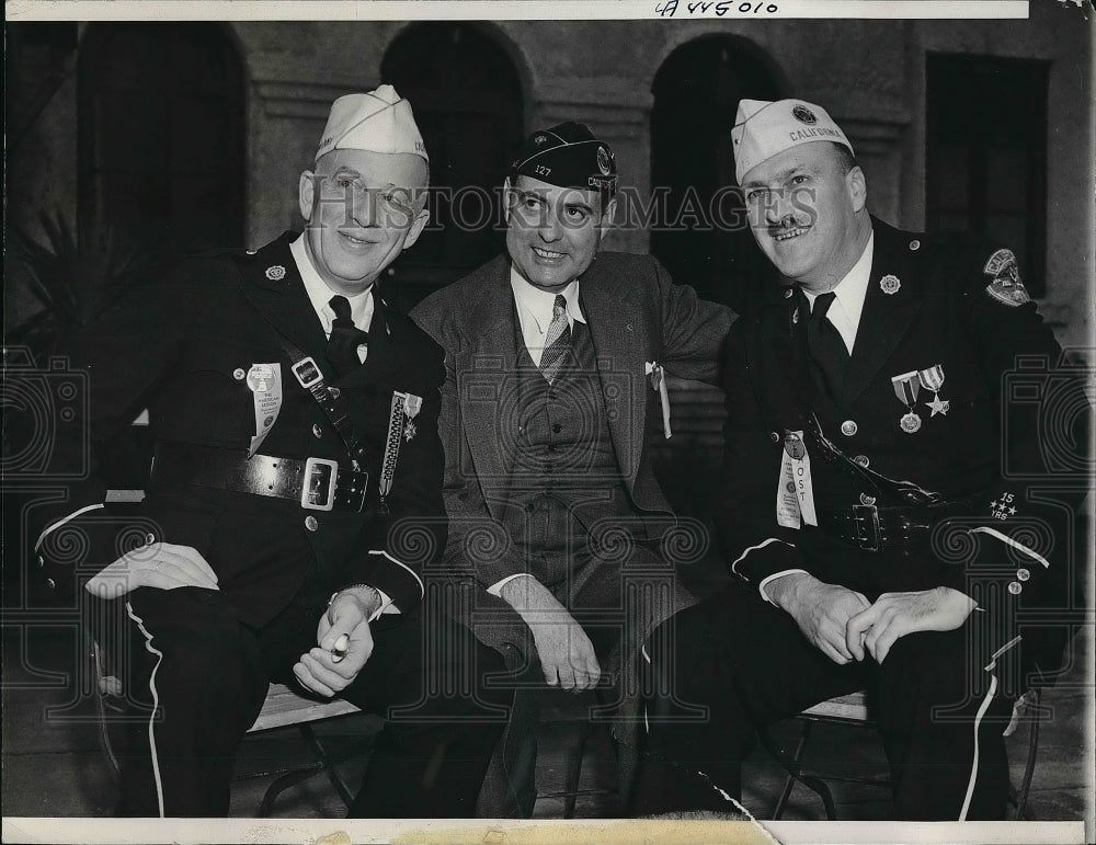 1938 Press Photo James Fisk, Drew Bernard and Joseph Long of American Legion - Historic Images