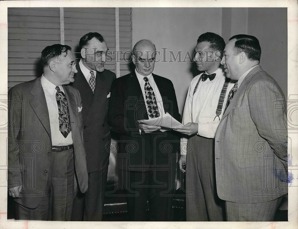 1947 Press Photo CIO Leaders Emil Rieve, Jacob Potofsky, Philip Murray, Lee - Historic Images