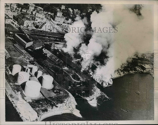 1934 Arial view of fire ion New york-Historic Images