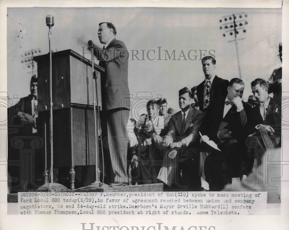 1949 Press Photo Walter P. reuther President of UAW Ford Local 600-Historic Images