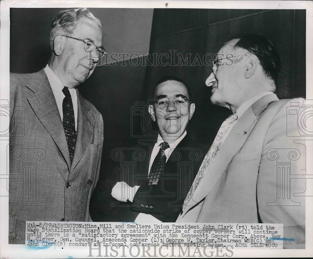 1951 Press Photo Mill and Smelters Union President John Clark - Historic Images