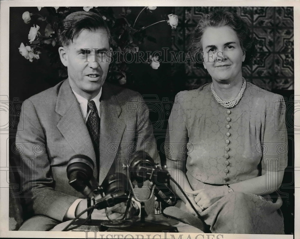 1940 Press Photo Sec of Agriculture Henry Wallace and his wife - Historic Images